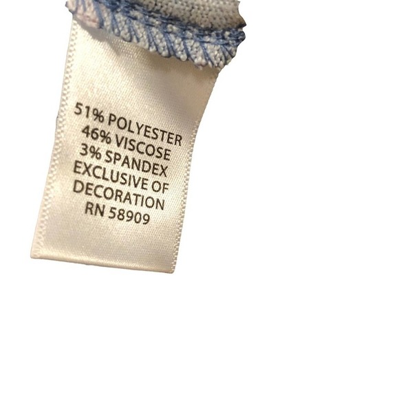 westbound Blue Pink White Large Floral Print Short Sleeve Top Size Large - Picture 7 of 9